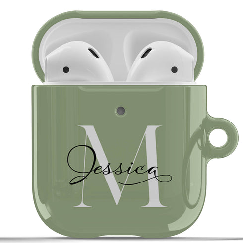 Monogram Personalized Light Solid AirPods Case